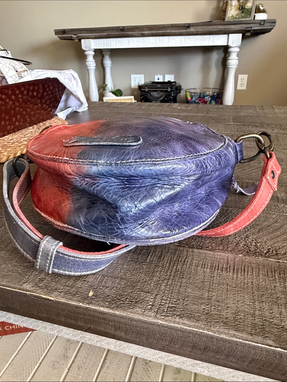 Bed Stu Cotton Candy Tie Dye Leather Arenfield crossbody bag - Picture 3 of 12